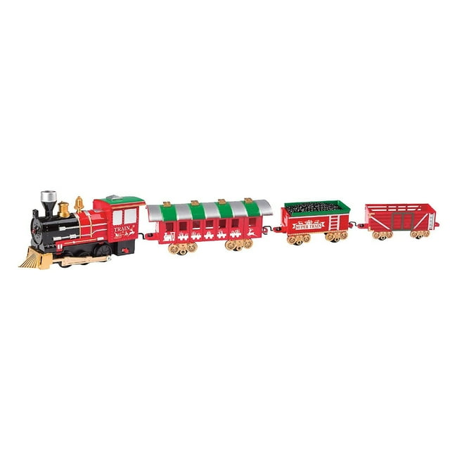 Tren eléctrico navideño con luz y música para niños