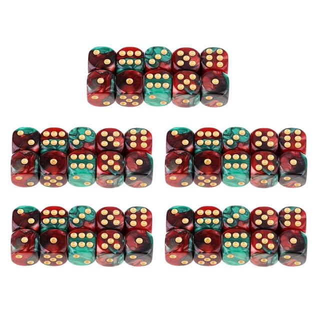 Esquina forma forma dados punteados D6 de 50 piezas para regalos de bloques de para niños CUTICAT Dados de juego translúcidos