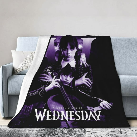 Wednesday 2 Blanket Soft Warm Blanket Addams Thermal Flannel Blankets All Season for Couch and Bed for Kids Teenager Adult