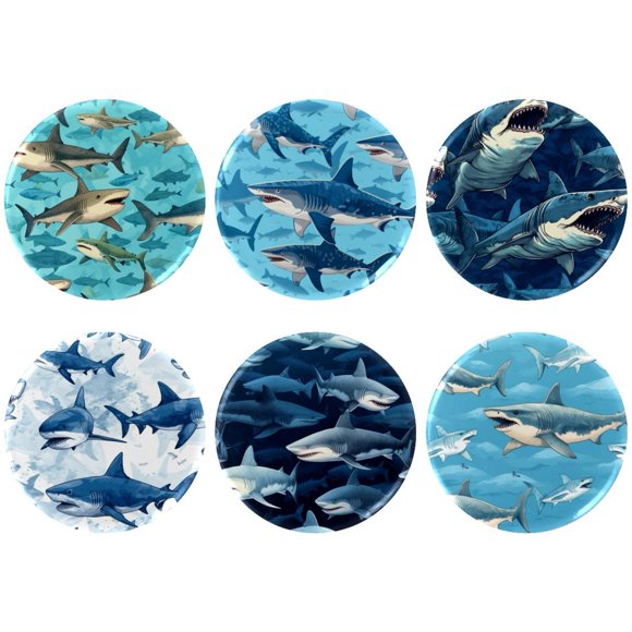 Shark Badges with Pins for Backpacks Parties Ties Hats Corporate Events Personalized Custom Photo Text Logo Button