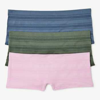 Buy Joyspun Women's Sheer Stripe Seamless Boyshort Panties, 3-Pack, Sizes S  to 3XL Online at desertcartINDIA