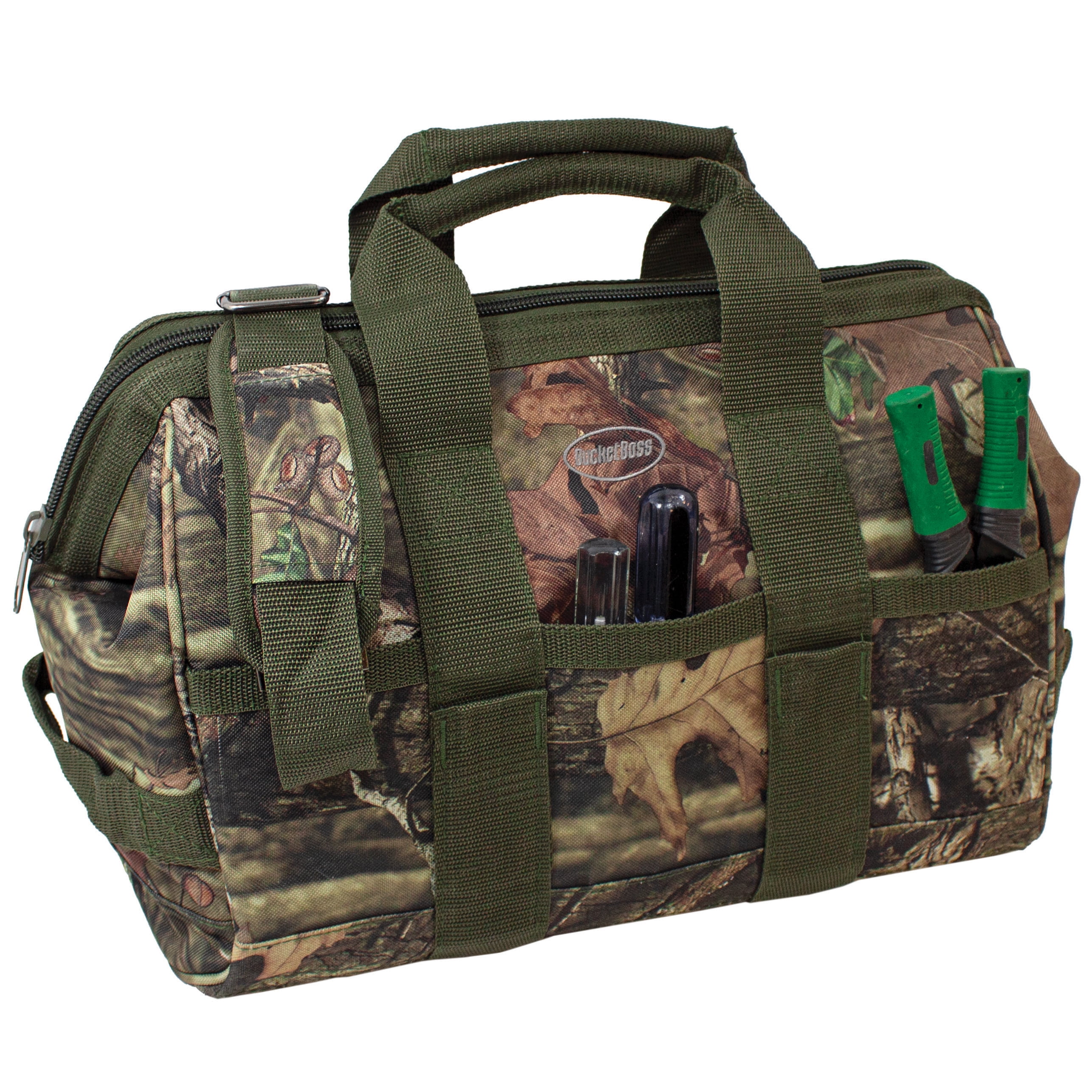Bucket Boss Gatemouth 16 in. Tool Bag, in Mossy Oak Camo, 85016