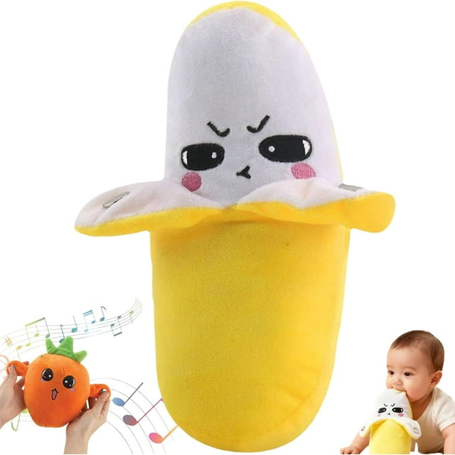 Poupée Musicale Interactive avec Oreilles Sensorielles au piano, Jouet en Peluche Interactif en Forme de Fruit avec Capteur de Rythme, Poupée en Peluche en Forme de Fruit avec Capteur de Rythme, Cadeau Approprié pour Garçons et Filles.