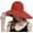 Brick Red, variant on Women's Sunhat Wide Brim Beach Topless Summer Hat Reversible Breathable Stylish Flower Ponytail Large Vacation Foldable Hat