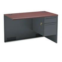 HON H38215R.N.S 38000 Series 48 in. x 24 in. x 29.5 in. Right Flush Return - Mahogany/Charcoal