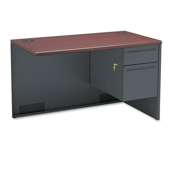 HON H38215R.N.S 38000 Series 48 in. x 24 in. x 29.5 in. Right Flush Return - Mahogany/Charcoal