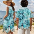 thumbnail image 4 of Jeiento Sea Turtle Matching Beach Outfits for Couples Mens Beach Shirts Summer Dresses for Women 2026 Hawaiian Shirt for Men Round Neck Tiered Short, 4 of 6