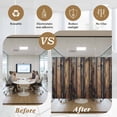 thumbnail image 5 of Black Brown Board Window Privacy Film, Vintage Chic Shabby Wooden Grain Static Cling UV Sun Blocking Heat Control Window Tint Day and Night, Non-Adhesive One Way Windows Privacy Cover 35.4''x78.7'', 5 of 7