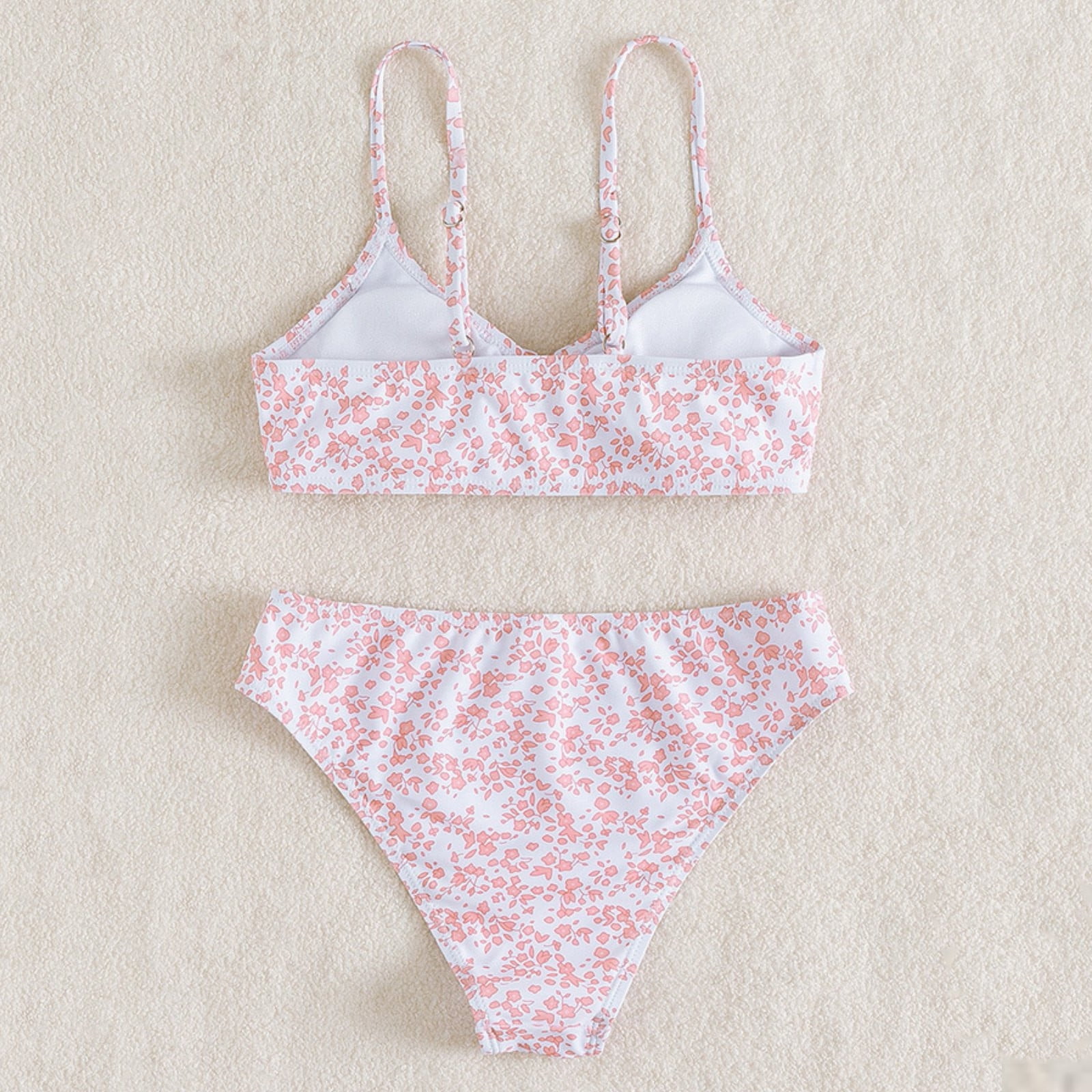【THEAIRTOWN】Baby Pink Flower Bikini Set ★ Vivianyo HD Girl's 2 Piece Ditsy Floral Bikini Swimsuit Ring