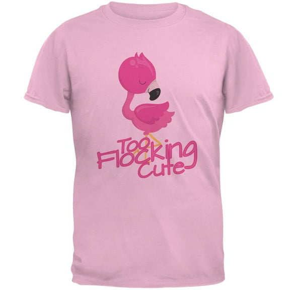 Flamingo Too Flocking Cute Mens T Shirt Light Pink LG