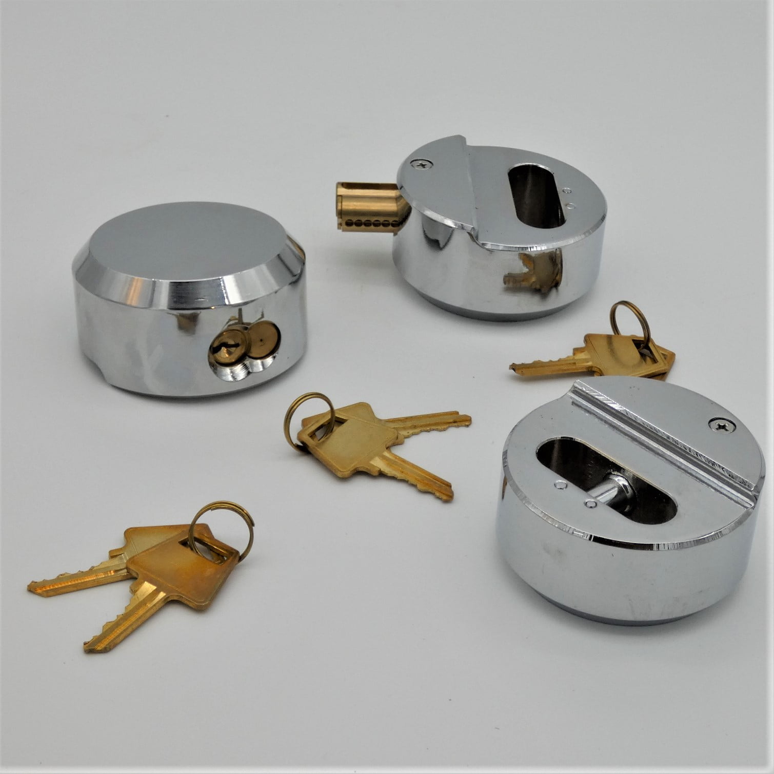 Federal 2-3/4" Stainless Steel Round Padlock Shielded Shackle Deadbolt Lock 