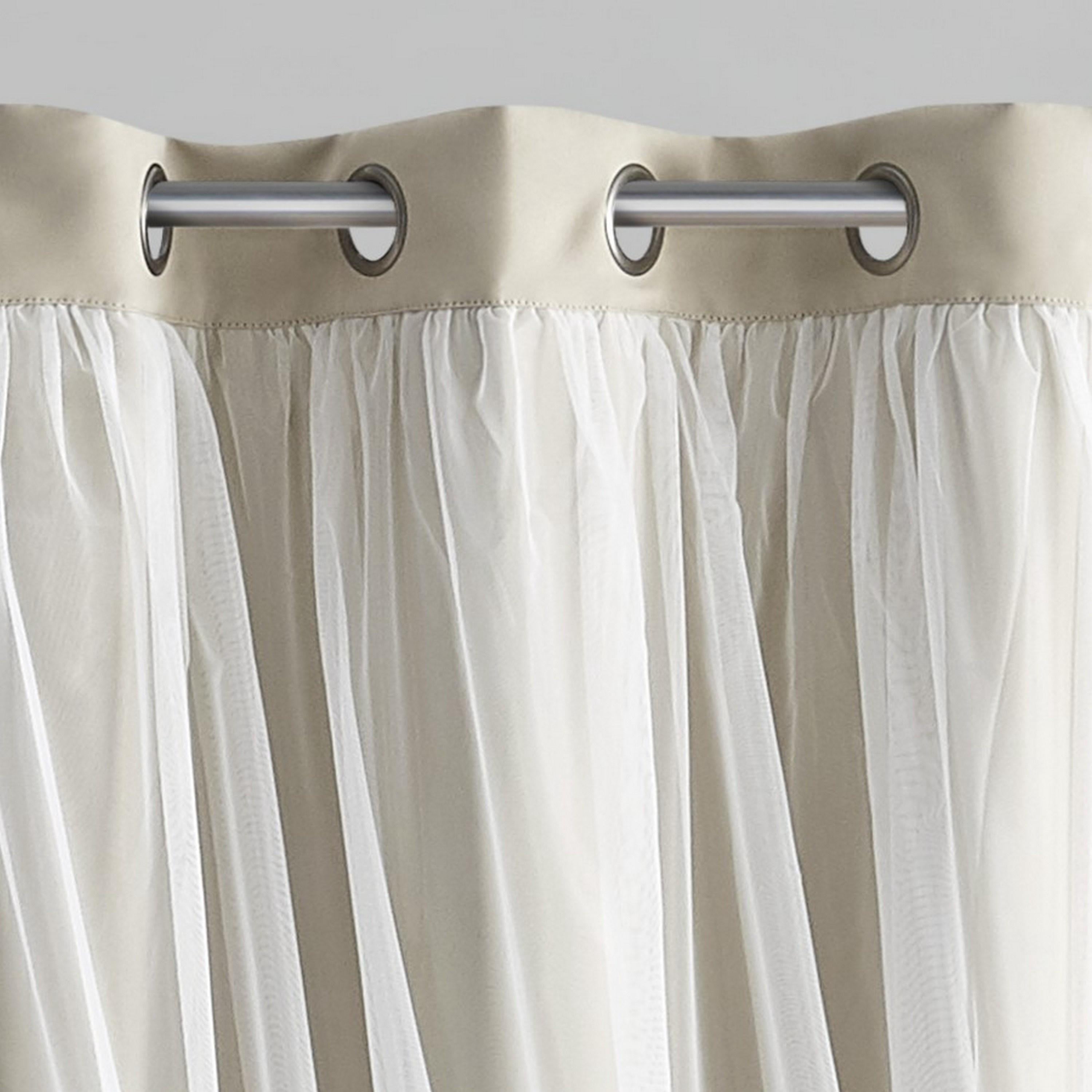 VCNY Home Jessica 2-Piece Beige Solid Blackout Curtain Set, 38" x 96"