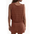 thumbnail image 6 of Womens Crochet Swim Cover Up 2 Piece V Neck Sleeveless Front Tie Crop Tops Beach Mini Skirt Coverup Set, 6 of 7