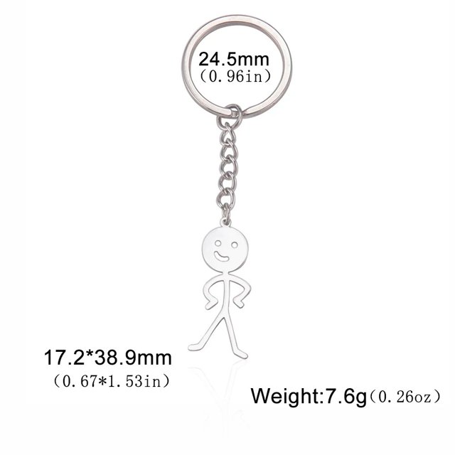 Lucktune-Llavero divertido Fxck You para hombre, llavero de garabatos de dedo medio, llavero de acero inoxidable Y2k, llavero colgante de coche, regalo para pareja