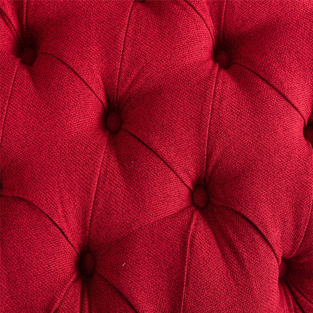Kepooman Modern Akili Swivel Accent Chair for Hotel Living Room, Leisure Upholstered Half-Moon Metal Shaped Base Shell Chairs, Red Kepooman Modern Akili Swivel Accent Chair for Hotel Living Room, Leisure Upholstered Half-Moon Metal Shaped Base Shell Chairs, Red