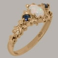 thumbnail image 2 of LBG British Made Spectacular 14k Rose Gold Natural Opal & Sapphire Womens Statement Ring - 33 size options - Size 10.5, 2 of 8