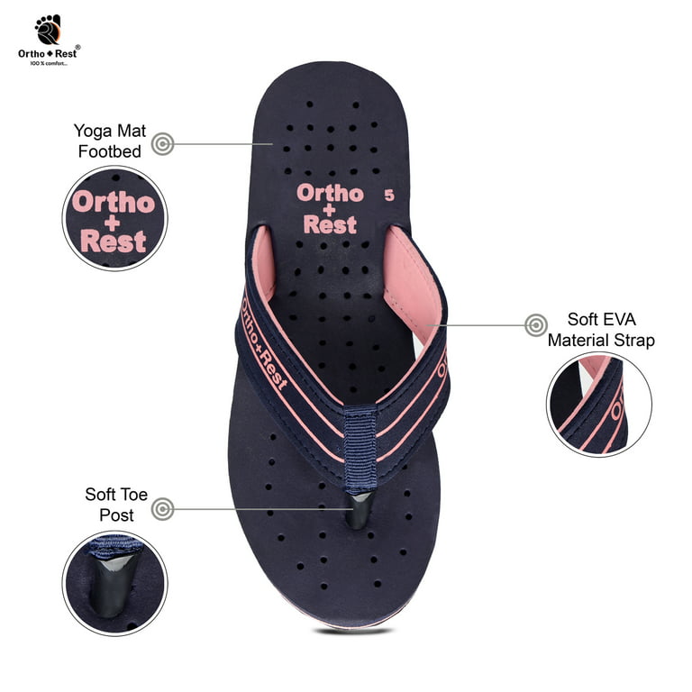 Ortho Rest Women's Thong yoga mat sandals Lightweight and Soft for House  use Flip Flops 