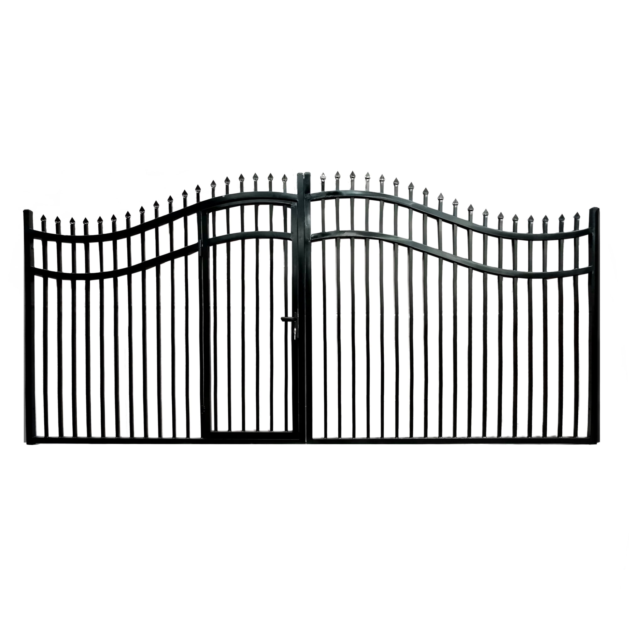 ALEKO Steel Dual Swing VIENNA Style 18' Driveway with Built-In Pedestrian Gate