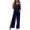 Dark Blue, variant on Avolia Women's Square Neck Two Layer Jumpsuit Casual Relaxed Wide Strap Romper with Pockets