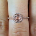 thumbnail image 5 of Huge Sale 1.50 Carat Morganite (Round cut Morganite) Diamond Halo Engagement Ring in 10k Rose Gold, 5 of 5