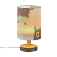 thumbnail image 2 of Mint-chocolate-color Cute Monsters Table Lamp with USB Port LED Warm Light Lamp Night Light Home Decor, 2 of 7
