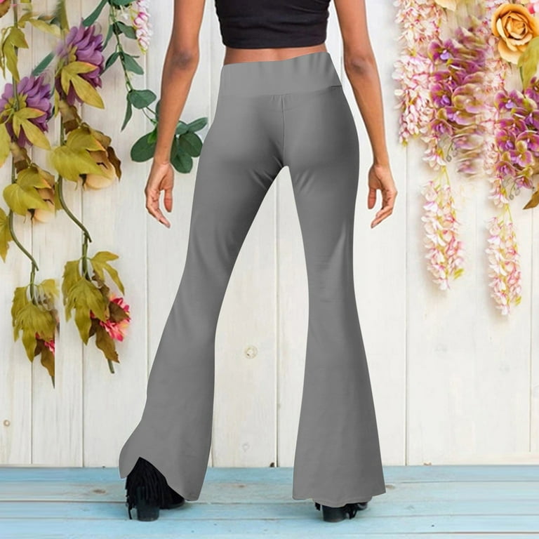 GWAABD Hofi Leggings With Pockets Womens Length Full Casual Pants Flare Leg  High Waist Trousers