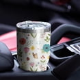 thumbnail image 5 of 30oz Pioneer Flower Floral Print Pattern Tumbler, Double Wall Vacuum Insulated Cup, BPA-Free Leak Proof Lid & Reusable Straws, Hot 12h, Cold 34h, 5 of 6
