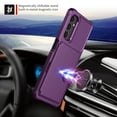 thumbnail image 4 of Allytech Rugged Case for Samsung Galaxy A05s Support Magnetic Car Mount, Premium PU Leather Flip Card Cash Holder Pocket Shockproof Anti-Fall Back Case for Samsung Galaxy A05s - Purple, 4 of 7