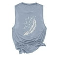 thumbnail image 4 of PNTUTB Women Casual Summer Loose Tank Basic Tees Comfortable Fit Casual Round Neck Sleeveless Printed Blouses, 4 of 5