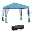 thumbnail image 3 of Outsunny 10' x 10' Pop Up Canopy with 4 Removable Sidewalls, Light Blue, 3 of 8