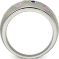 thumbnail image 2 of Titanium Multi-color Sapphire Sterling Silver Bezels Ring, 2 of 4