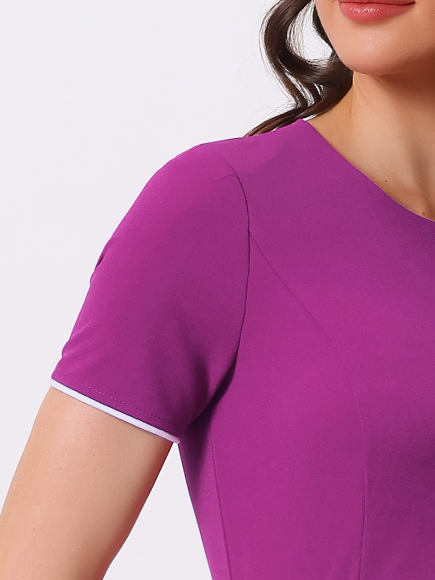 DARING DIVA Peplum Contrast Trim Bodycon Dress XL Purple