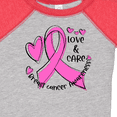 thumbnail image 4 of Inktastic Love, Care, Cure Breast Cancer Awareness Pink Ribbon Boys or Girls Baby Bodysuit, 4 of 5