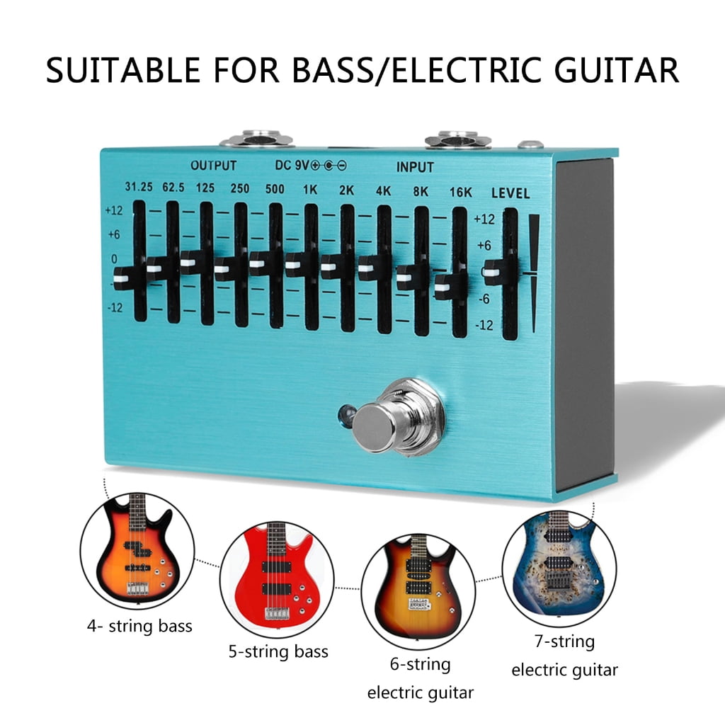 Multifuntional 10 Band Equalizers Effect Pedal Guitar Effects Sound Enhancer Music Production Gear Portable Equa