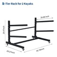 thumbnail image 2 of TacleeKii 2 Tier Freestanding Kayak Storage Rack with Wheels, Adjustable Kayak Racks for Garage and Outdoor, Kayak Stands for Canoes, Kayaks, SUP and Surfboards, 2 of 10