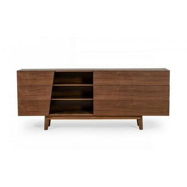 Vintage Style Veneer Six Drawer Dresser, Walnut