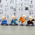 thumbnail image 2 of 4 unids/lote pequeña estatua de Buda monje estatuilla de resina artesanías adornos decorativos para el hogar artesanías en miniatura accesorios de decoración del hogar Adepaton 2020619-2, 2 of 6