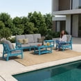 thumbnail image 4 of CIOKEA HDPS 7-piece Outdoor Sectional Sofa Set, Patio Furniture Set , All Weather Outdoor Conversation Set for Deck, Lawn, Blue Frame with 4.5IN Gray Cushion, 4 of 9