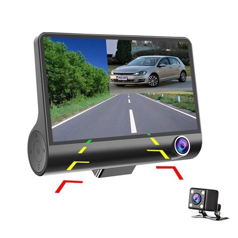 4" 1080P Dual Lens Vehicle Car Dash Cam Video DVR Recorder G-Sensor Rear Camera 