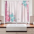 thumbnail image 2 of Ambesonne Flower Kitchen Curtains, Bouquet of Hibiscus Art, 55"x39", Turquoise Pale Pink, 2 of 3