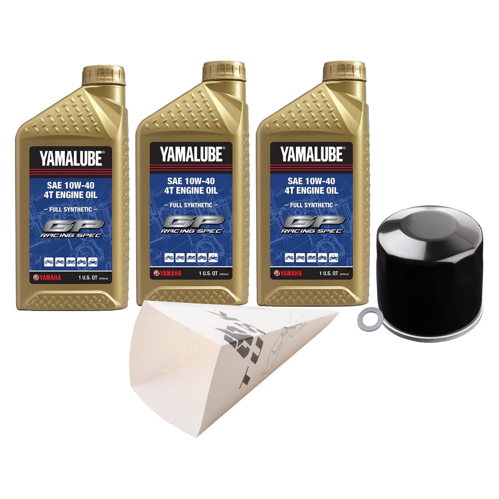 Tusk 4-Stroke Oil Change Kit Yamalube Hi-Perf. Synthetic 10W-40 For Yamaha GRIZZLY 700 EPS XT-R 2020-2025