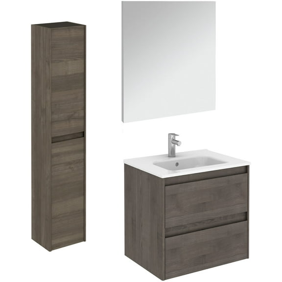 Ws Bath Collections Ambra 60 Pack 2 Ambra 24" Wall Mounted Single Basin Vanity Set - Wood