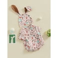 thumbnail image 3 of Bslissey Baby Girls Boys Easter Romper Cute Bunny Egg Print Short Sleeve Jumpsuit Infant Casual Crew Neck T-shirt Bodysuit with Hat 3M 6M 12M 18M, 3 of 9