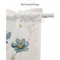 thumbnail image 5 of Yellow Blue Spring Floral Linen Curtain Valance for Bedroom/Bathroom/Kitchen/Office/Living/Dining Room Window,Watercolor Summer Botanical Rod Pocket Topper Decorative Cafe Drapes Panel 60"x18", 5 of 6