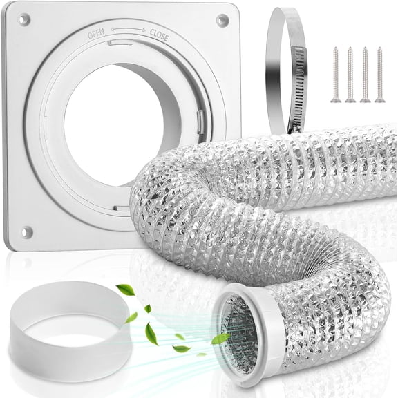Dryer Vent Kit Lint Trap Bucket Dryer Vent Hose Connector with Quick Connect & Disconnect for Dryer, Washing Machine, Air Conditioner, Fits 4 Inch