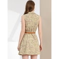 thumbnail image 4 of INSPIRE CHIC Women's Printed Half Placket Sleeveless Belted Dress, 4 of 6