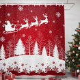 thumbnail image 3 of Red Snowflake Christmas Shower Curtains for Bathroom, Xmas Tree Santa Elk Winter Waterproof Fabric Shower Curtain, Decorative Bathroom Curtain for Bathtub, 72"x84", No Hooks Included, 3 of 9