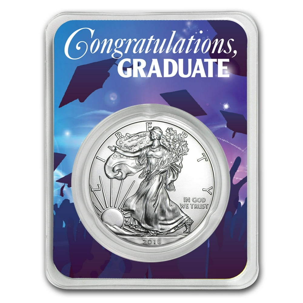 U.S. Mint 2018 1 oz American Silver Eagle Coin Graduation Party