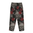 thumbnail image 5 of Kll Womens Skull And Red Roses Print Pajama Pants Soft Pajama Bottoms For Women Cozy Lounge Pants, 5 of 9