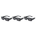 thumbnail image 1 of kurtrusly Rectangular Lightweight Frame Protection For Fashionable Look PC Materials Eyeglasses Bright black frame 3Set, 1 of 6
